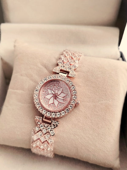 Kinz Luxurious Round Rhinestone Ladies Watch