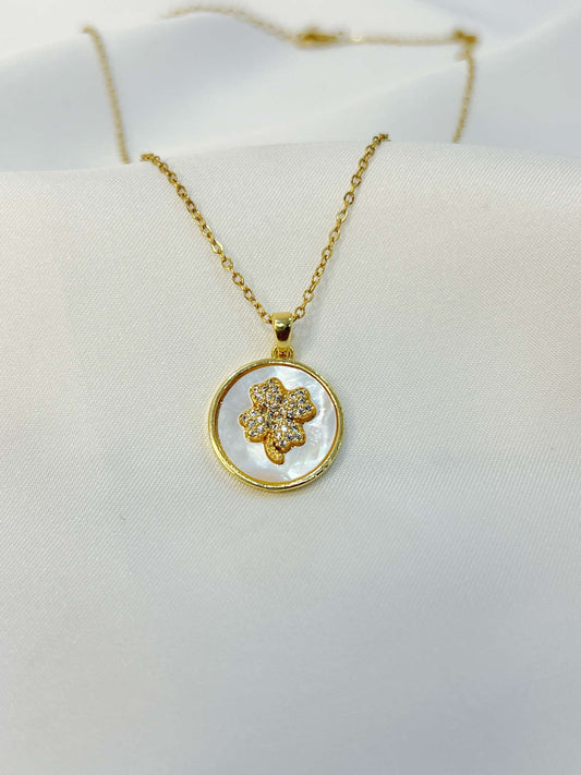 18K Gold Four Leaf Clover Necklace