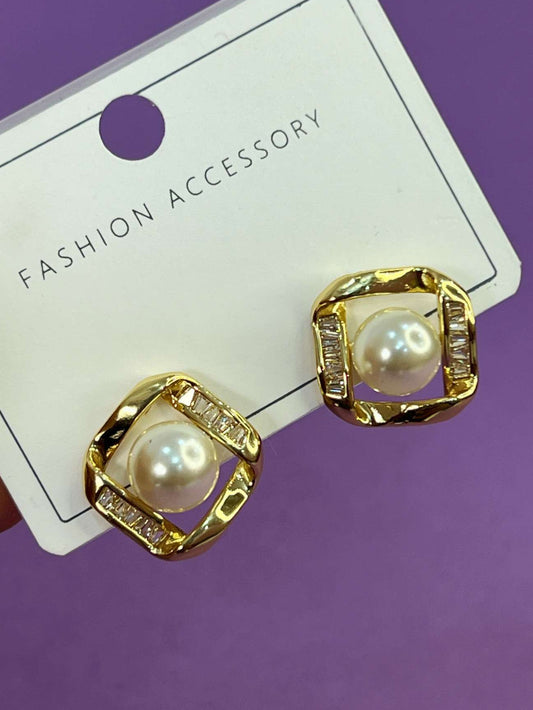 18K Lenny Pearl Studs | Earrings