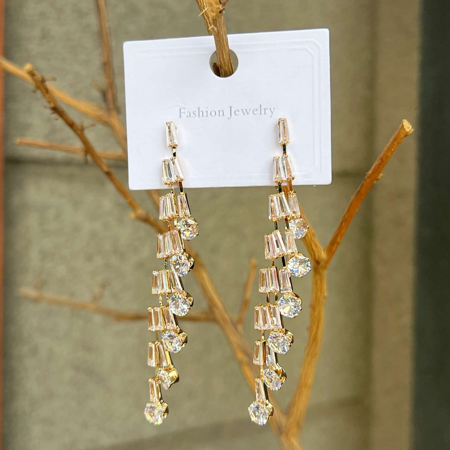 Diamond Cut Tassel Charm Earrings