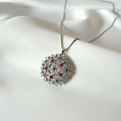 Diamond Cut Garnet Necklace