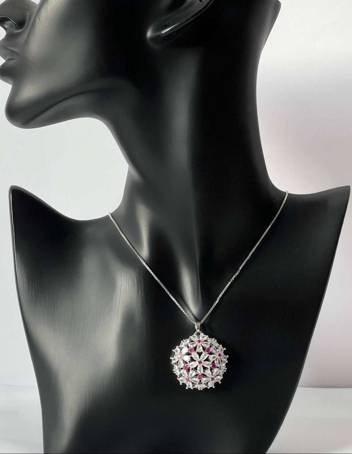 Diamond Cut Garnet Necklace