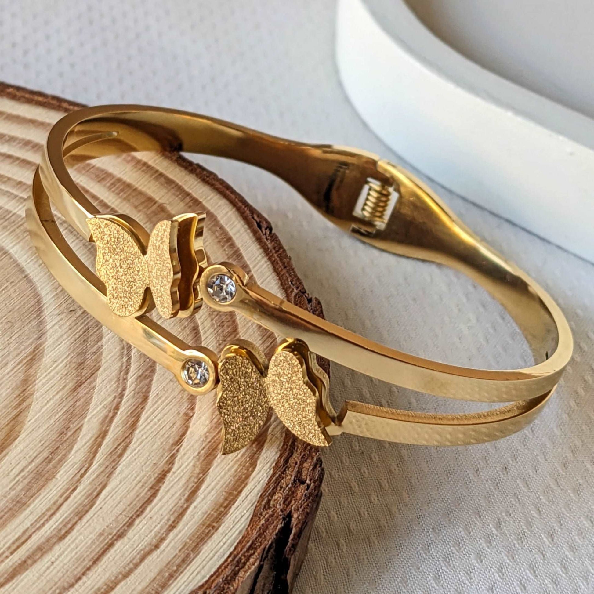 Double Butterfly Golden Cuff