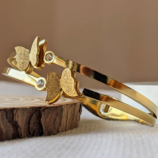 Double Butterfly Golden Cuff