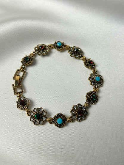 Ottoman Crown Leaf Floral Bracelet