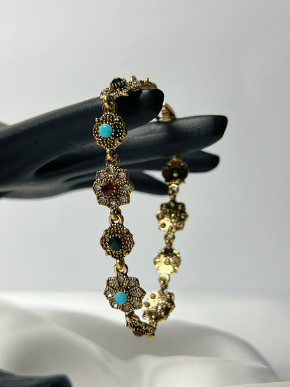 Ottoman Crown Leaf Floral Bracelet