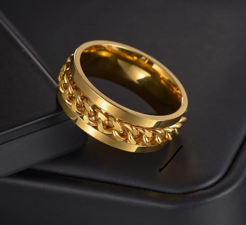 18k Gold Spinner Chain Ring