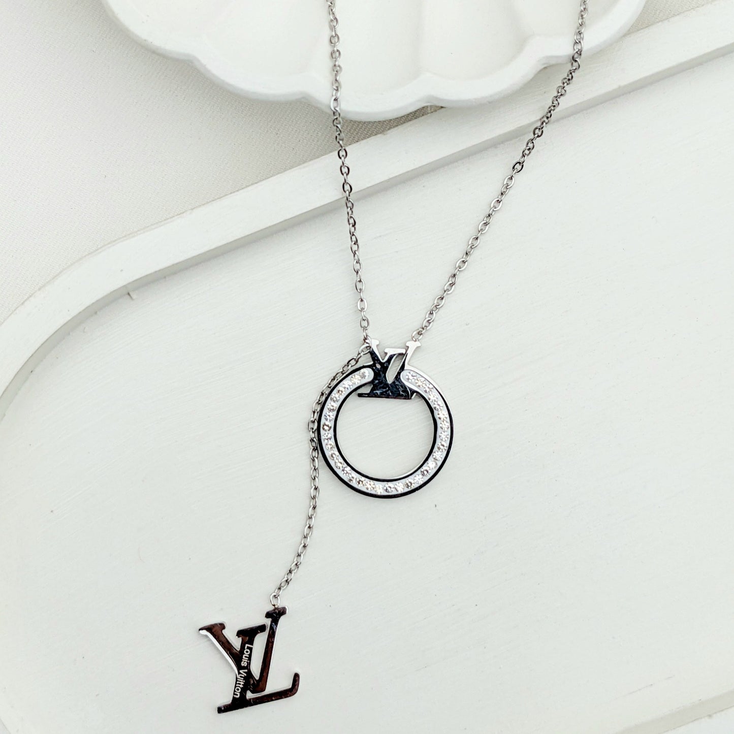 925Sterling Silver LV Necklace