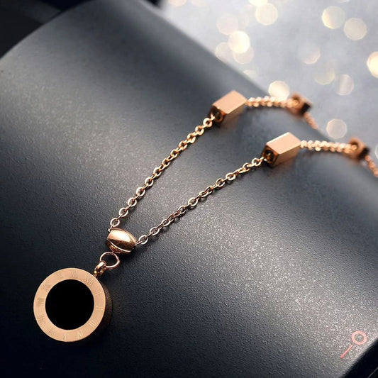 Rose Gold Roman Numeral Necklace