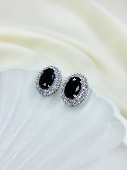 Black Rhinestone Studs