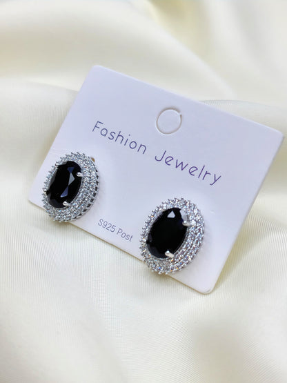 Black Rhinestone Studs