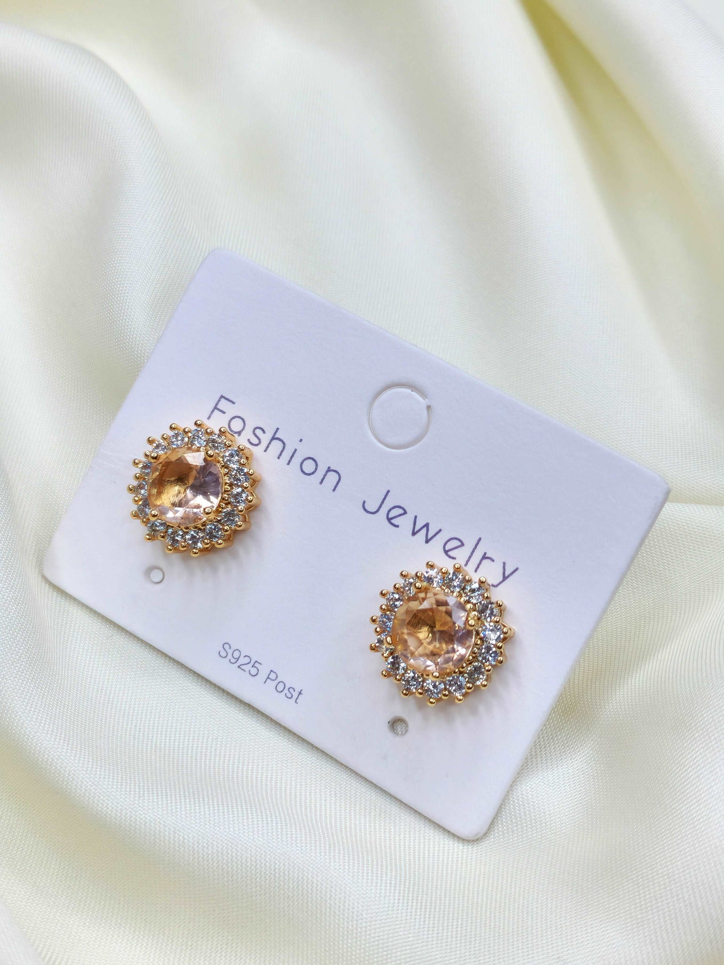 Diamond Halo Ruby Studs