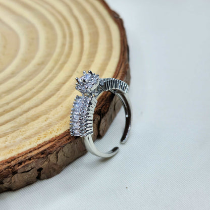 American Diamond Silver Plated Ring