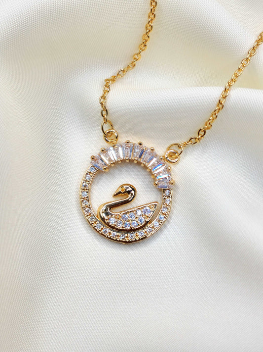 Crystal Rhinestone Swan Necklace