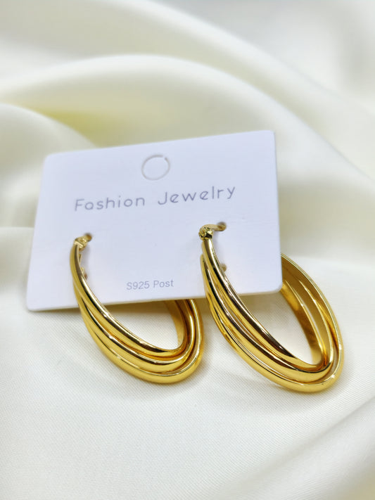 24K Gold Plated Dainty Hayes Earrings