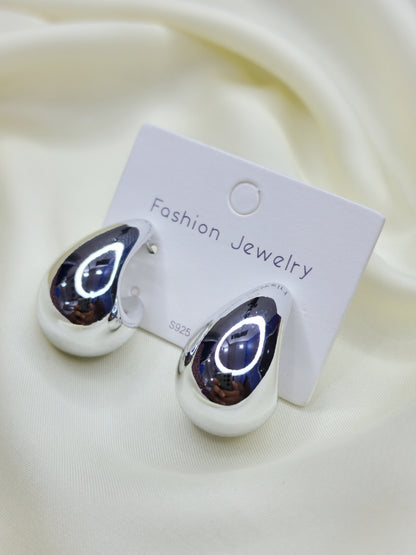 Sterling Silver Chunky Teardrop Earrings