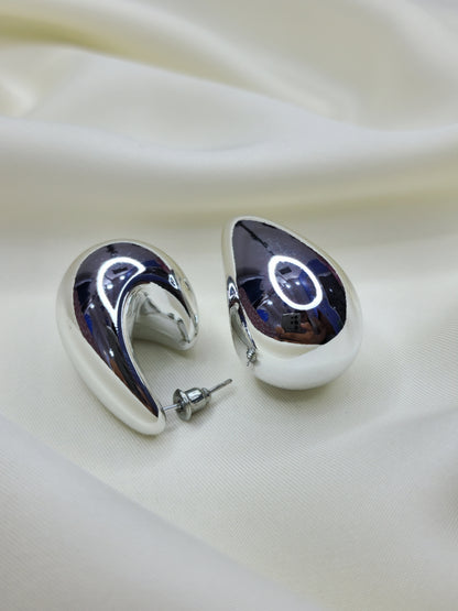 Sterling Silver Chunky Teardrop Earrings