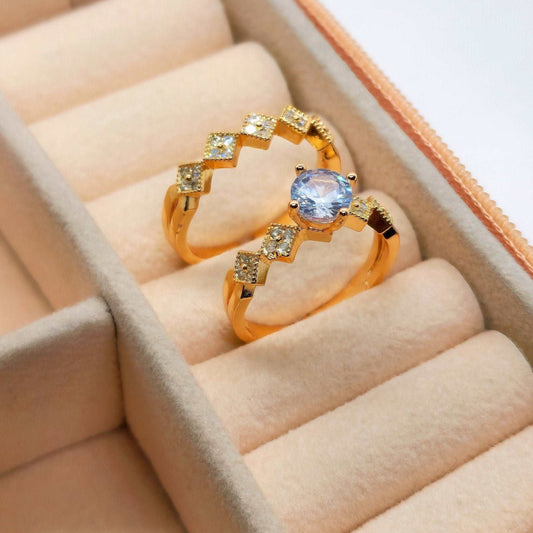 18k Gold Elegant Double Pair Rings