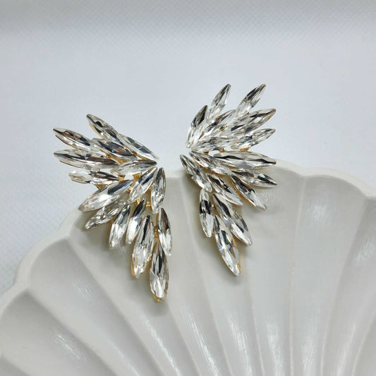 Crystal Symmetrical Angel Wings Earrings