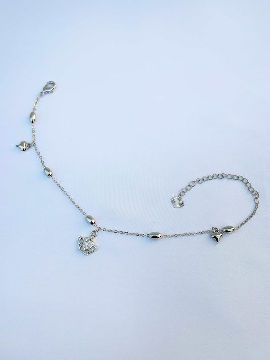 925 SS Crown Anklet-Pazaib-Payal