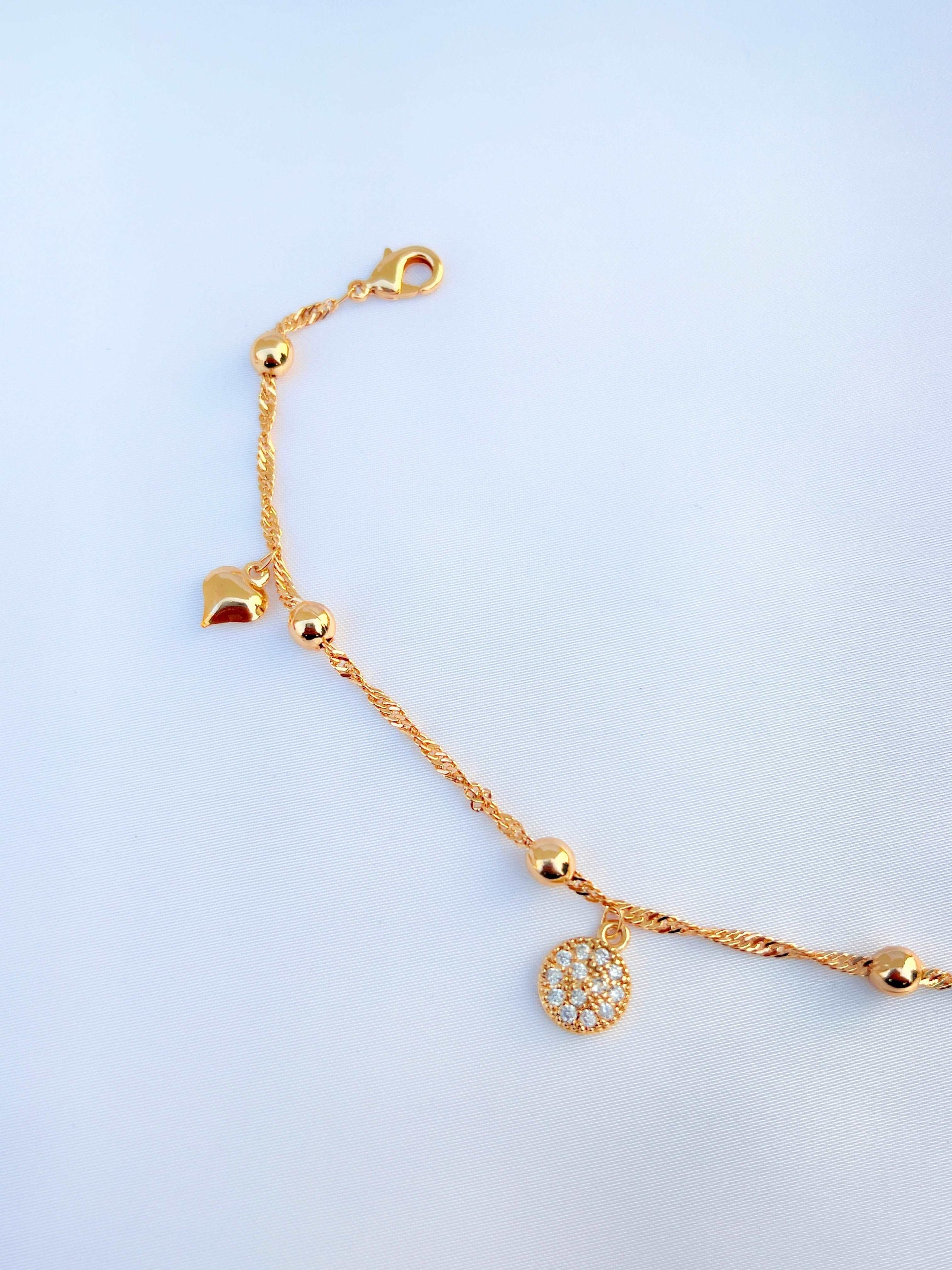 Dainty 18k Gold Plated Anklet-Pazaib-Payal