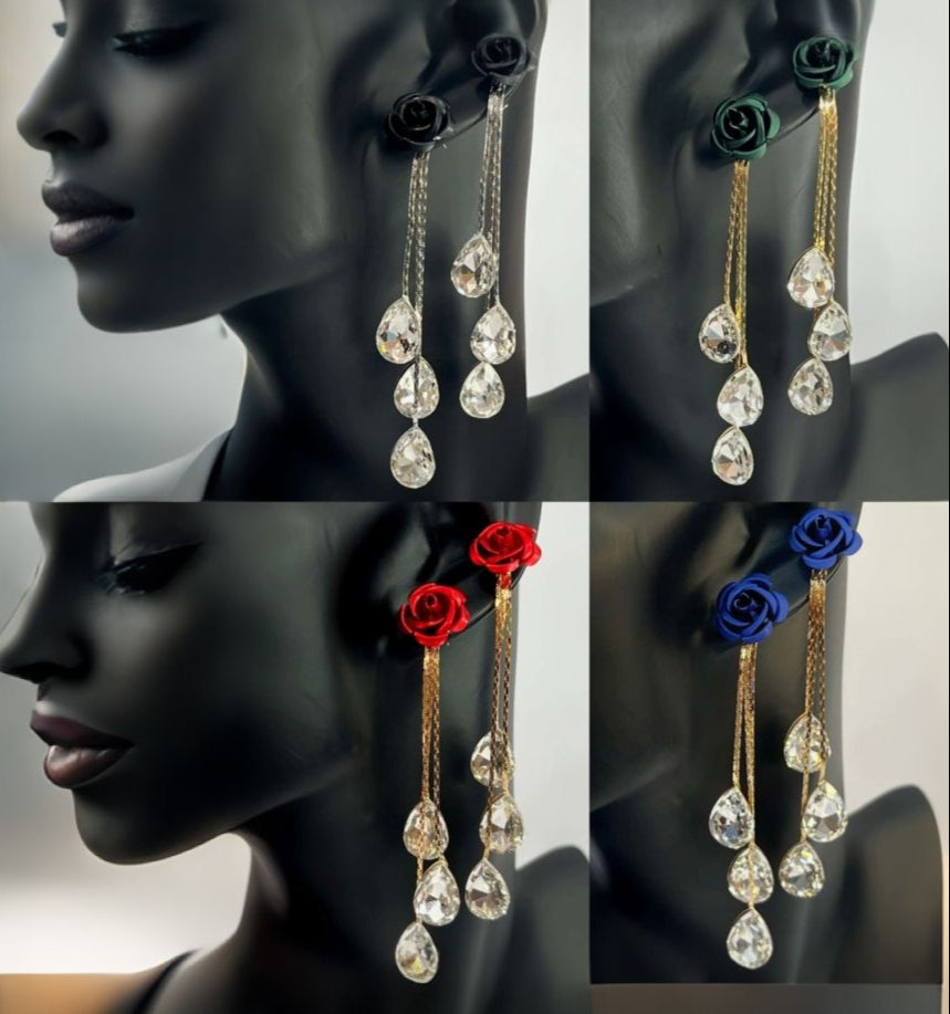 Rose Chain Drop Earrings