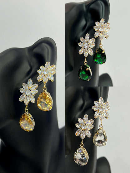 Vintage Emerald Droplet Earrings