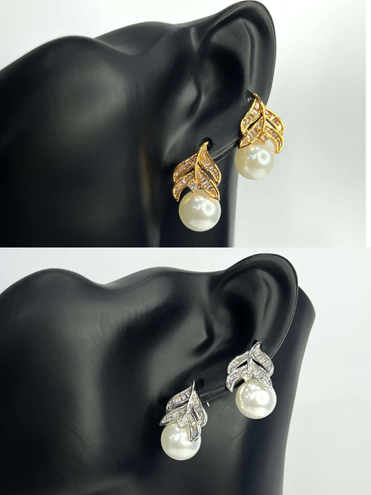 Premium Pearl Leaf  Studs | Earrings