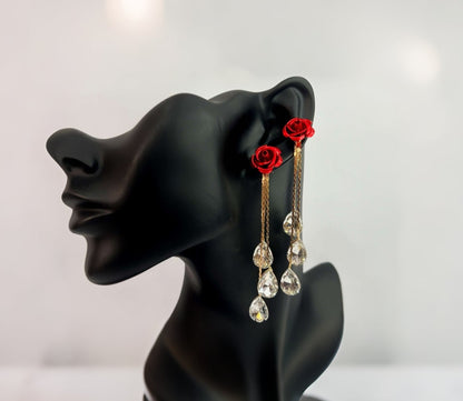 Rose Chain Drop Earrings