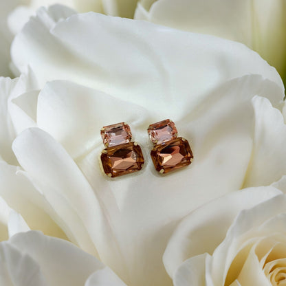 Inlaid Diamond Square Earrings