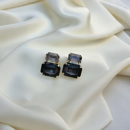 Inlaid Diamond Square Earrings