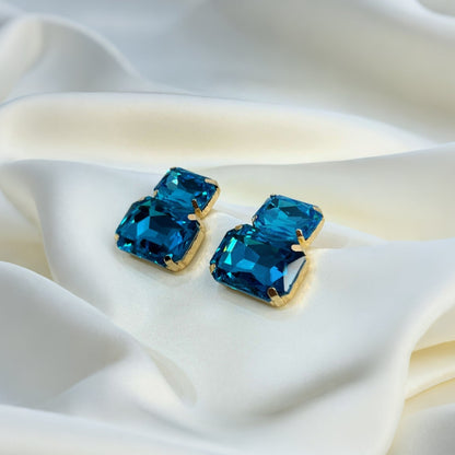 Inlaid Diamond Square Earrings