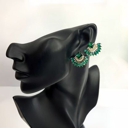 Emerald Half Moon Earrings