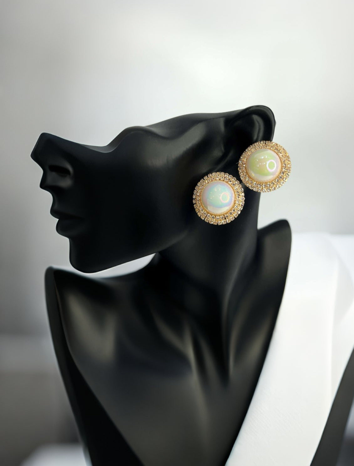 Gold Plated Pearl Moon Earrings