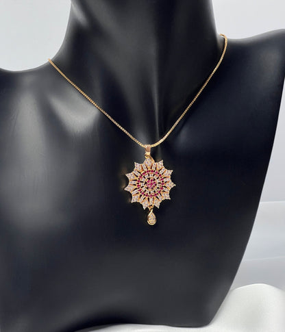 18k Floral Designer Necklace Set